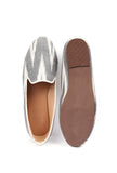 Fossil Grey & Tawny Brown Ikat Flat Cruelty Free Leather Ballerina