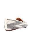 Fossil Grey & Tawny Brown Ikat Flat Cruelty Free Leather Ballerina