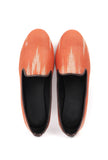 Black & Coral Pink Ikat Flat Cruelty Free Leather Ballerina