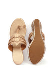 Varnika Golden Hand Embroidered Braided One Toe Wedges