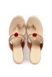 Vainavi Golden fringed Hand Embroidered braided One Toe wedges