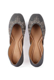 Aurora Grey Dori Zari Embroidered Jutti