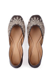 Tahira Grey Dori Zari Embroidered Jutti