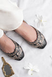 Aria Black Dori zari Embroidered Jutti
