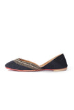 Annika Black Dori Zari Embroidery Jutti