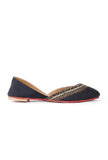 Annika Black Dori Zari Embroidery Jutti