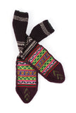 Brown & Multi Hand Knitted Woolen Winter Socks