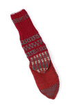 Red & Multi Hand Knitted Woolen Winter Socks