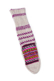 White & Multi Hand Knitted Woolen Winter Socks
