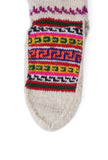White & Multi Hand Knitted Woolen Winter Socks