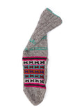 Grey & Multi Hand Knitted Woolen Winter Socks