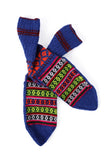 Azure Blue & Multi Hand Knitted Woolen Winter Socks