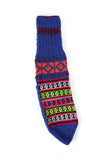 Azure Blue & Multi Hand Knitted Woolen Winter Socks
