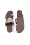 Golden and Brown cruelty free Leather inspired Kolhapuri