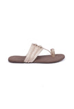 Golden and Brown cruelty free Leather inspired Kolhapuri