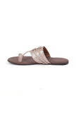 Golden and Brown cruelty free Leather inspired Kolhapuri
