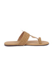 Camel Brown Cruelty free Leather inspired Kolhapuri with multiple braidings