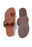Tan Brown Cruelty free Leather inspired Kolhapuri