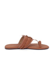 Tan Brown Cruelty free Leather inspired Kolhapuri