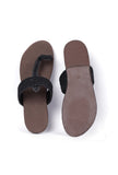 Brown and Black Cruelty free Leather inspired Kolhapuri with multiple braidings