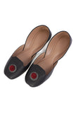 Regal Noir Jutti with Maroon Pompom