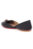 Regal Noir Jutti with Maroon Pompom