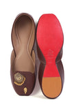 Classic Tan Brown Jutti with Chandbali and Ghungroo