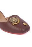 Classic Tan Brown Jutti with Chandbali and Ghungroo