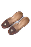 Brown Jutti with German Silver Charm and Handwork