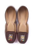 Dark Brown Jutti with German Silver Accents