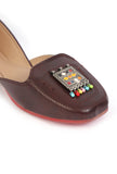 Dark Brown Jutti with German Silver Accents