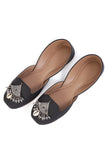 Sleek Black Jutti with Tribal German Silver