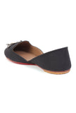 Sleek Black Jutti with Tribal German Silver