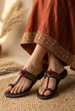 Vanika Tassel Toe-Ring Cruelty-Free Genuine Leather Kolhapur Flats