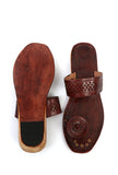 Vrinda Earthy Brown Cruelty-Free Genuine Leather Kolhapuri Flats