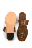 Madhuban Floral Toe-Ring Cruelty-Free Genuine Leather Kolhapuri