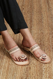 Handwoven Braided Genuine Cruelty-Free Leather Kolhapuri Flats