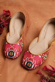 Pink & Coral Silk Patola Print Juttie