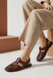 Brown Handwoven Slingback Flats