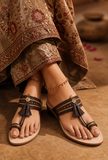 Noir Tassel Kolhapuri Heels