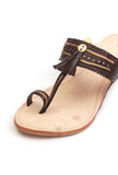 Noir Tassel Kolhapuri Heels
