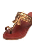 Mahogany Tassel Kolhapuri Flats