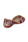Black Kalamkari Silk Jutti