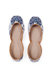 White And Blue Floral Chintz Jutti