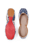 White And Blue Floral Chintz Jutti