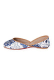 White And Blue Floral Chintz Jutti