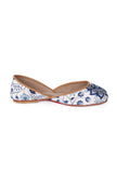 White And Blue Floral Chintz Jutti