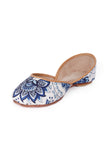 White And Blue Floral Chintz Jutti