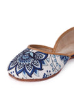 White And Blue Floral Chintz Jutti