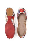 Coral And Blue Floral Chintz Jutti